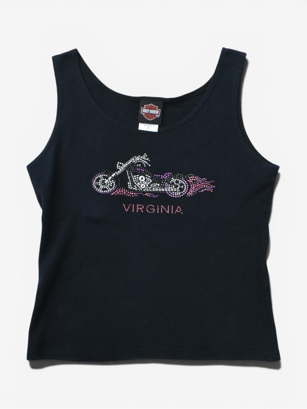 HARLEY DAVIDSON 2007 Rhinestone Logo Sleeveless Top
